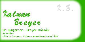 kalman breyer business card